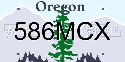 586MCX Oregon License Plate