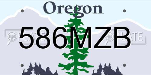 586MZB Oregon License Plate
