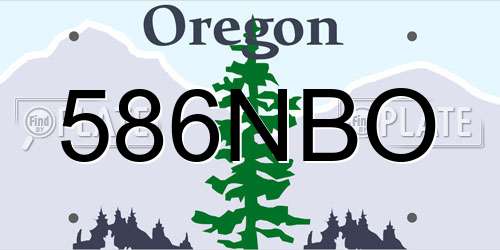 586NBO Oregon License Plate