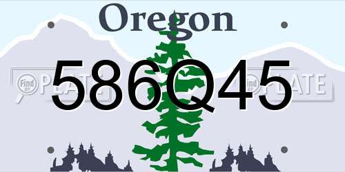 586Q45 Oregon License Plate