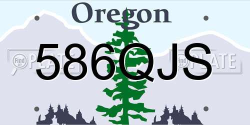 586QJS Oregon License Plate