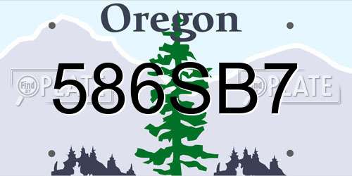 586SB7 Oregon License Plate