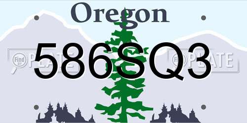 586SQ3 Oregon License Plate
