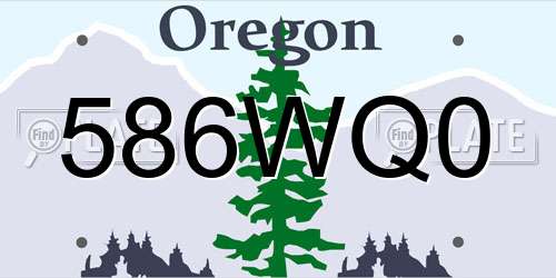 586WQ0 Oregon License Plate