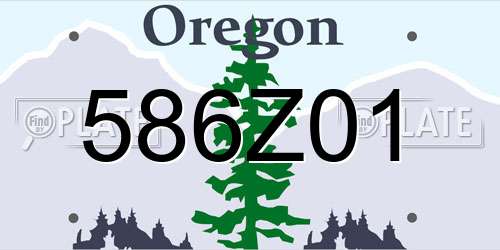 586Z01 Oregon License Plate