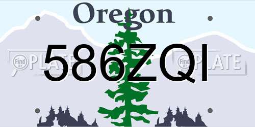 586ZQI Oregon License Plate