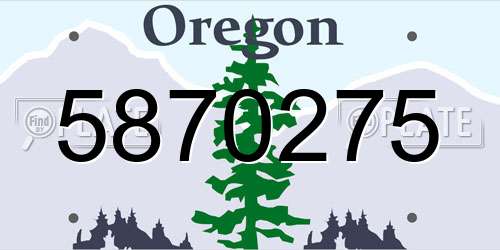 5870275 Oregon License Plate