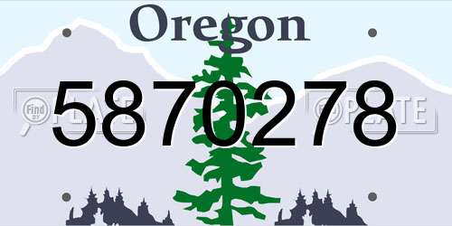 5870278 Oregon License Plate