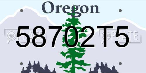 58702T5 Oregon License Plate