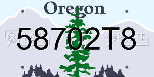 58702T8 Oregon License Plate