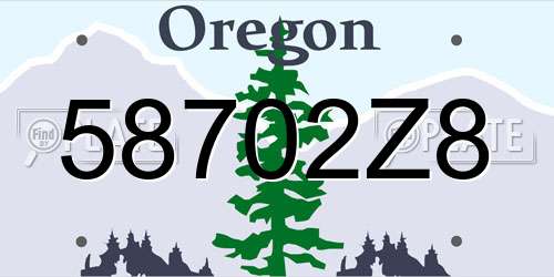 58702Z8 Oregon License Plate
