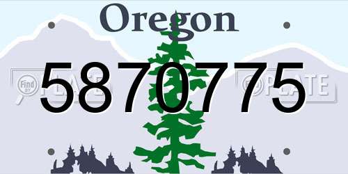 5870775 Oregon License Plate