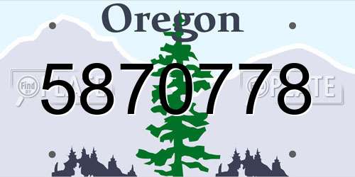 5870778 Oregon License Plate