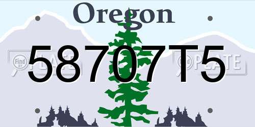58707T5 Oregon License Plate
