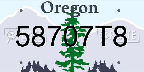 58707T8 Oregon License Plate