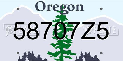58707Z5 Oregon License Plate
