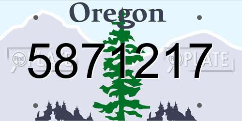 5871217 Oregon License Plate