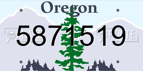 5871519 Oregon License Plate