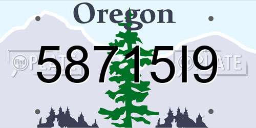 58715I9 Oregon License Plate