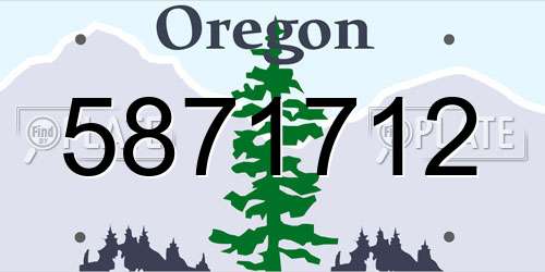5871712 Oregon License Plate