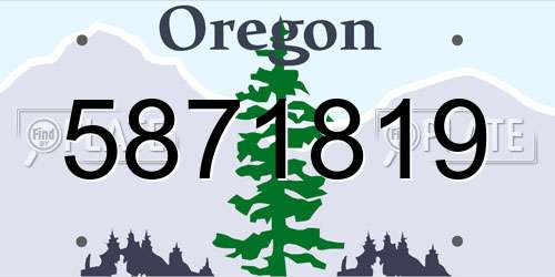 5871819 Oregon License Plate