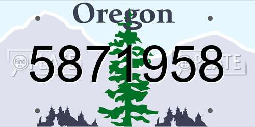 5871958 Oregon License Plate