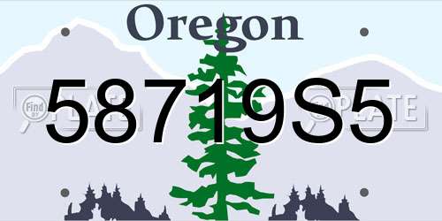 58719S5 Oregon License Plate