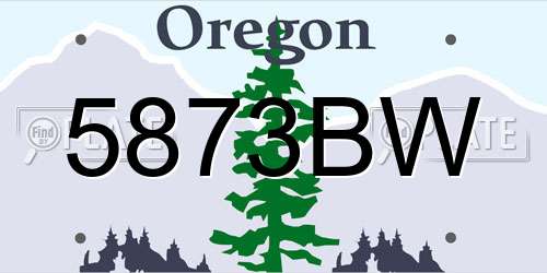 5873BW Oregon License Plate