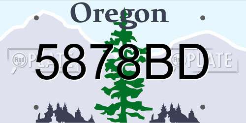 5878BD Oregon License Plate