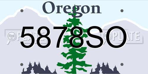 5878SO Oregon License Plate