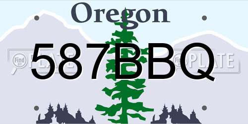 587BBQ Oregon License Plate