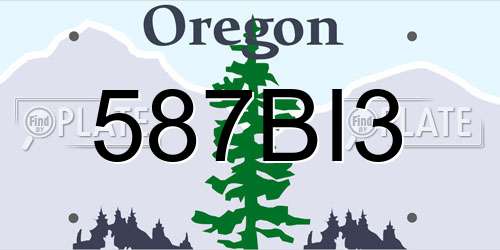 587BI3 Oregon License Plate