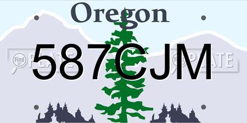 587CJM Oregon License Plate