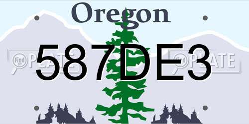 587DE3 Oregon License Plate