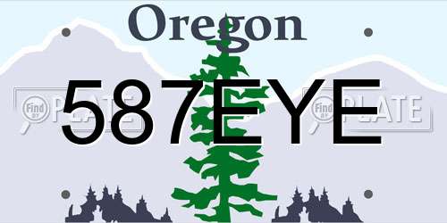 587EYE Oregon License Plate