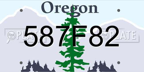 587F82 Oregon License Plate