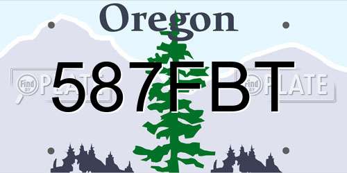 587FBT Oregon License Plate