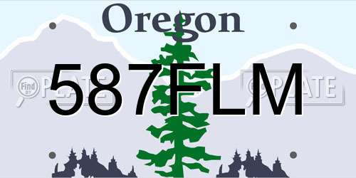 587FLM Oregon License Plate