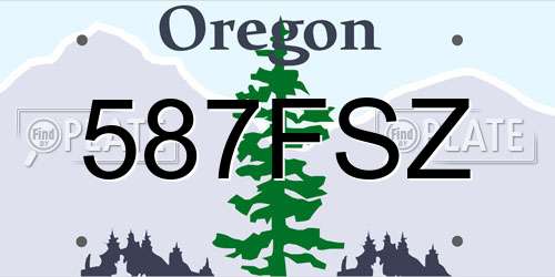 587FSZ Oregon License Plate