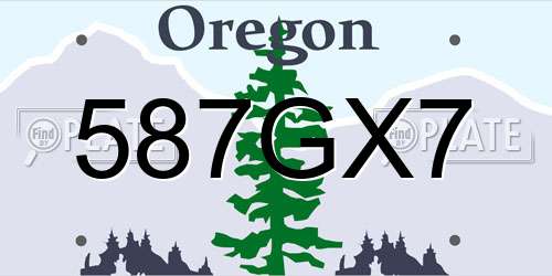 587GX7 Oregon License Plate