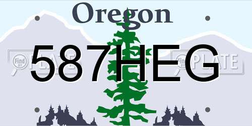 587HEG Oregon License Plate