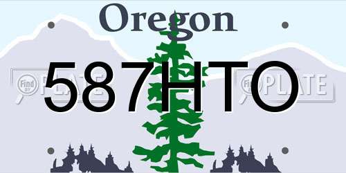 587HTO Oregon License Plate