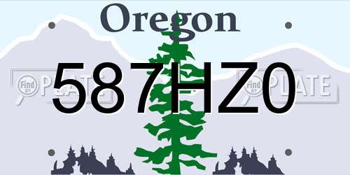 587HZ0 Oregon License Plate