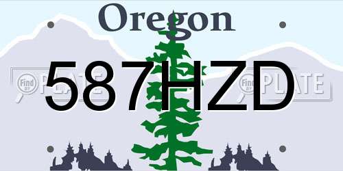 587HZD Oregon License Plate