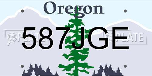 587JGE Oregon License Plate