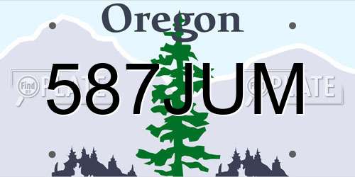 587JUM Oregon License Plate