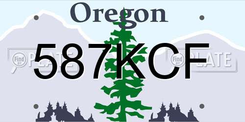587KCF Oregon License Plate