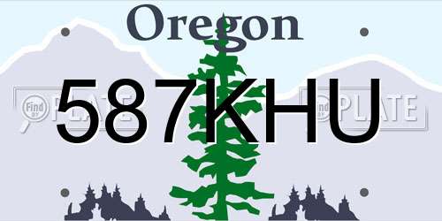 587KHU Oregon License Plate