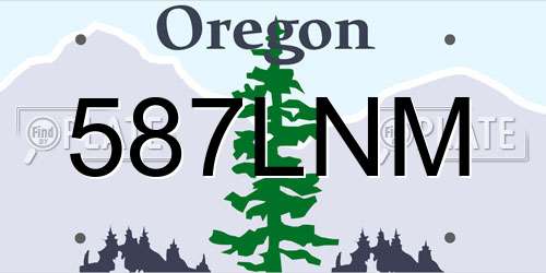 587LNM Oregon License Plate