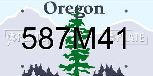 587M41 Oregon License Plate